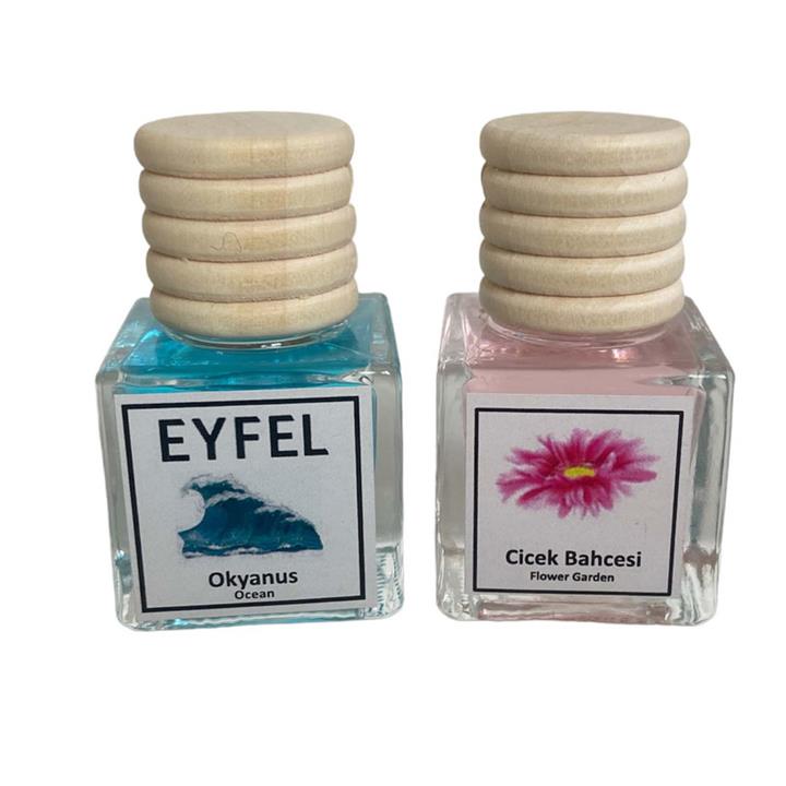 خوشبوکننده هوای خودرو ایفل مدل گل باغچه و اقیانوس کد Flower garden-Ocean حجم 10 میلی‌لیتر بسته 2 عددی